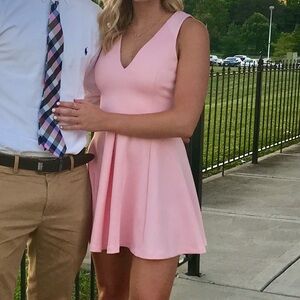 LOVERS + FRIENDS LIGHT PINK MINI DRESS